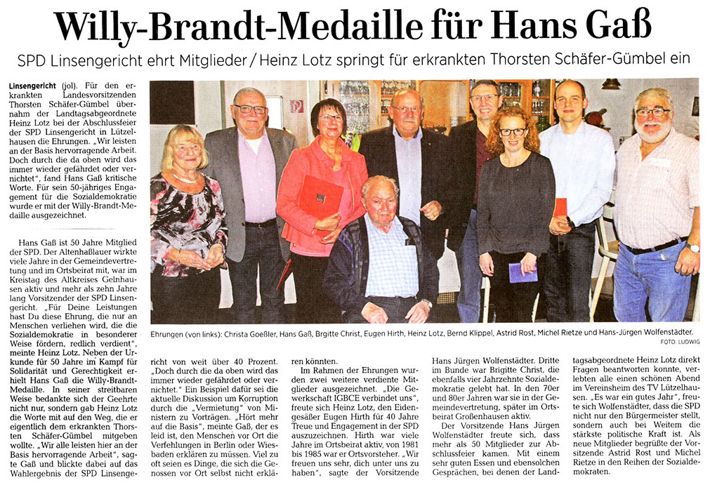 Aus der Gelnhäuser Neuen Zeitung vom 28.11.2016