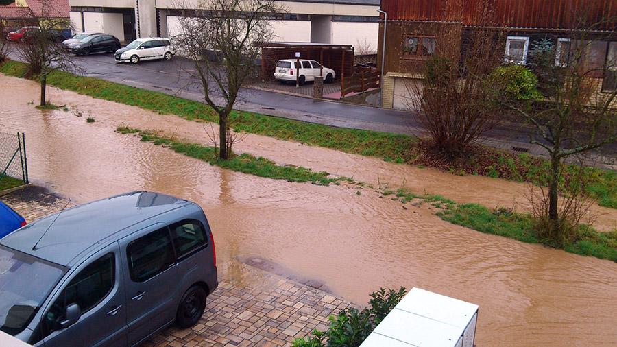 Hochwasser in Altenhaßlau im Januar 2012 2017 hochwasserschutz1